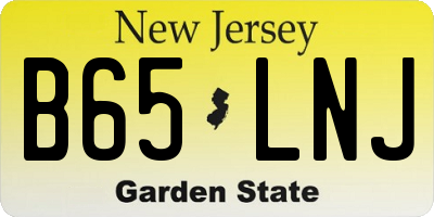 NJ license plate B65LNJ