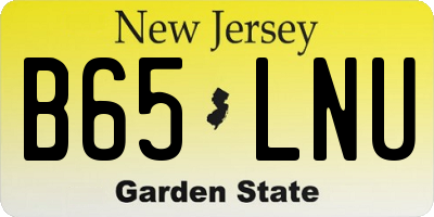 NJ license plate B65LNU