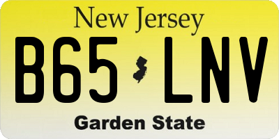 NJ license plate B65LNV