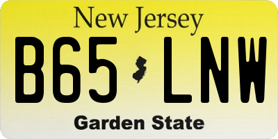 NJ license plate B65LNW