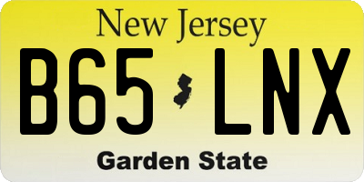 NJ license plate B65LNX