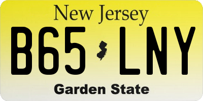 NJ license plate B65LNY
