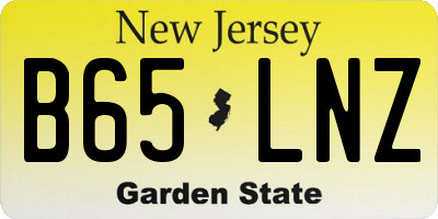 NJ license plate B65LNZ