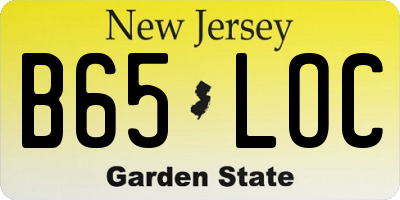 NJ license plate B65LOC