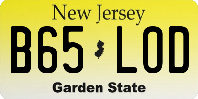 NJ license plate B65LOD