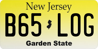 NJ license plate B65LOG