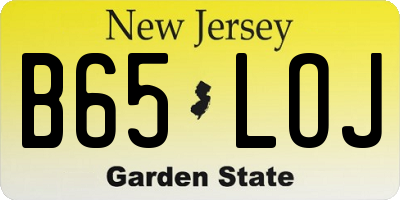 NJ license plate B65LOJ