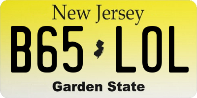 NJ license plate B65LOL