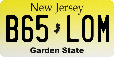 NJ license plate B65LOM