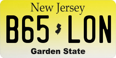 NJ license plate B65LON