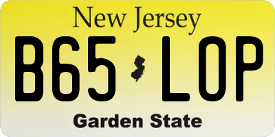 NJ license plate B65LOP