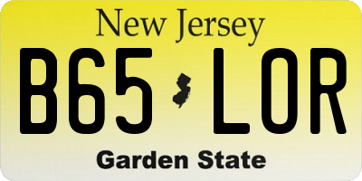 NJ license plate B65LOR