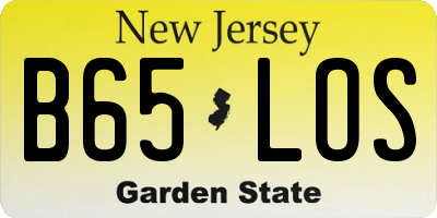 NJ license plate B65LOS