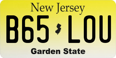 NJ license plate B65LOU