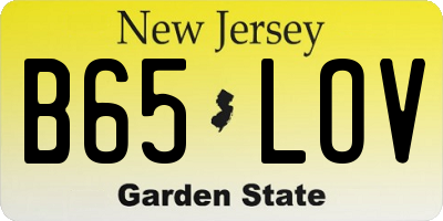 NJ license plate B65LOV