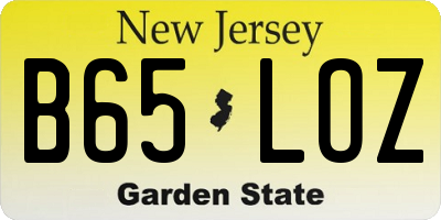 NJ license plate B65LOZ