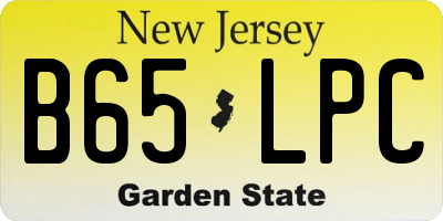 NJ license plate B65LPC