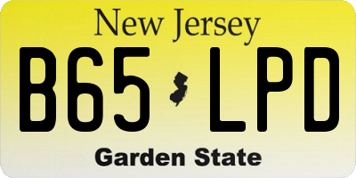 NJ license plate B65LPD