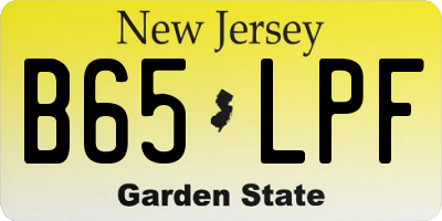 NJ license plate B65LPF