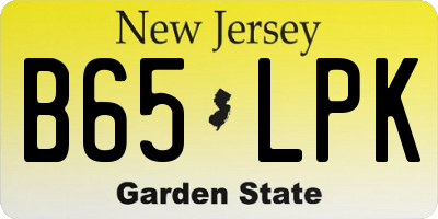 NJ license plate B65LPK