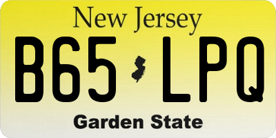 NJ license plate B65LPQ