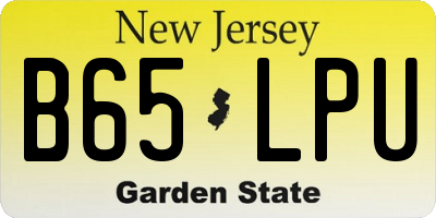 NJ license plate B65LPU
