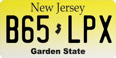 NJ license plate B65LPX