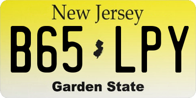 NJ license plate B65LPY