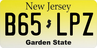 NJ license plate B65LPZ