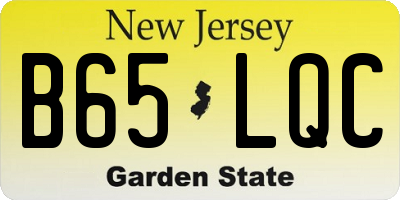 NJ license plate B65LQC