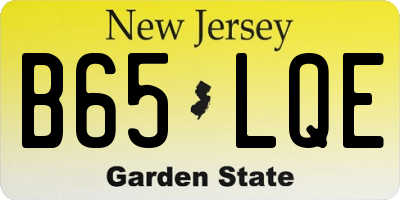 NJ license plate B65LQE