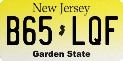 NJ license plate B65LQF