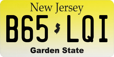 NJ license plate B65LQI