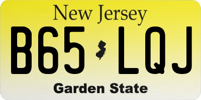 NJ license plate B65LQJ
