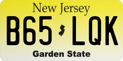 NJ license plate B65LQK