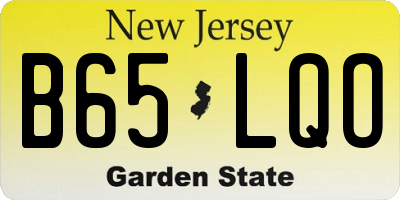 NJ license plate B65LQO