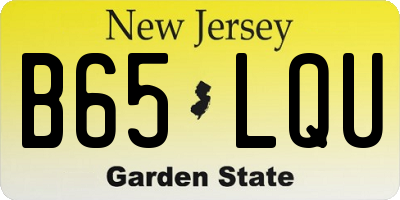 NJ license plate B65LQU