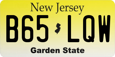 NJ license plate B65LQW