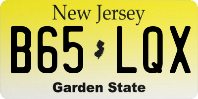 NJ license plate B65LQX
