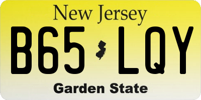 NJ license plate B65LQY