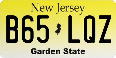NJ license plate B65LQZ