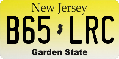 NJ license plate B65LRC