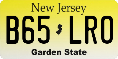 NJ license plate B65LRO