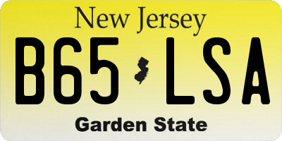 NJ license plate B65LSA