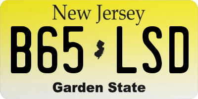NJ license plate B65LSD