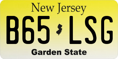 NJ license plate B65LSG
