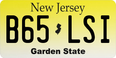 NJ license plate B65LSI
