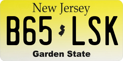 NJ license plate B65LSK