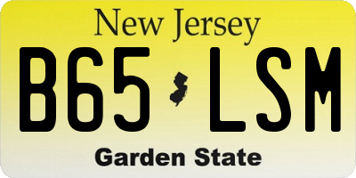 NJ license plate B65LSM