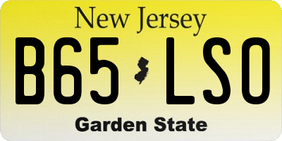 NJ license plate B65LSO